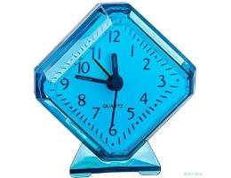 Perfeo Quartz часы-будильник "PF-TC-002", ромб. 7,5*8,5 см, синие