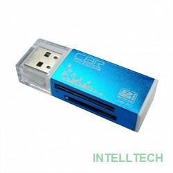USB 2.0 Card reader  синий цвет, All-in-one, Micro MS(M2), SD, T-flash, MS-DUO, MMC, SDHC,DV,MS PRO, MS, MS PRO DUO Speed Rate 