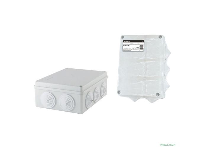 TDM SQ1401-1244 Распаячная коробка ОП 190х140х70мм, крышка, IP55, 10 гермовводов, инд. штрихкод, 