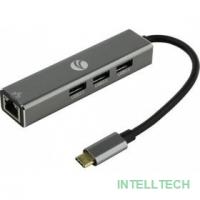 VCOM DH311A Кабель-концентратор USB 3.1 Type-Cm --> RJ-45+3port USB3.0(f)  Aluminum Shell VCOM [DH311A] [4895182246775]