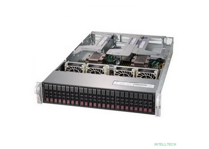 Supermicro SYS-2029U-TR4 2U, 2xLGA3647 (up to 205W), iC621 (X121PU), 24xDDR4, up to 24x2.5 SAS/SATA, up to 4x2.5 NVME Gen3 (optional), 4x 1000Base-T (i350), 2x PCIE x16, 4x PCIE x8 LP, 1x PCIE x8 LP, 