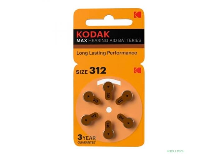 Kodak ZA312-6Bl [KZA312-6] Max Hearing Aid (60/300/45000) (6 шт. в уп-ке)
