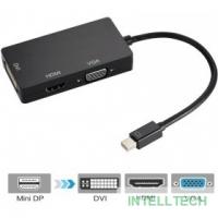 ORIENT Кабель-адаптер C310, Mini DisplayPort M -> HDMI/ DVI-I/ VGA, длина 0.2 метра, черный (30408)