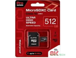 Micro SecureDigital 512Gb QUMO QM512GMICSDXC10U3 {MicroSDXC Class 10 UHS-I, SD adapter}