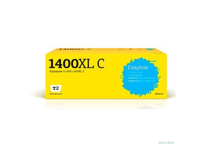 T2  PGI-1400XL C Картридж (IC-CPGI-1400XL C) струйный для Canon MAXIFY MB2040/MB2140/MB2340/MB2740, голубой