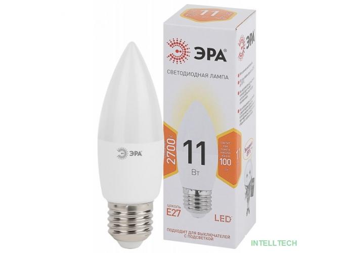 ЭРА Б0032981 Лампочка светодиодная STD LED B35-11W-827-E27 E27 / Е27 11Вт свеча теплый белый свет 
