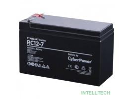 CyberPower Аккумуляторная батарея RC 12-7 12V/7Ah {клемма F2, ДхШхВ 151х65х94 мм, высота с клеммами 102, вес 2кг, срок службы 6 лет}