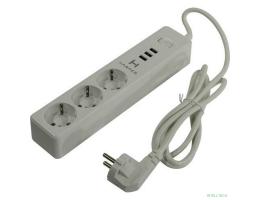 Harper Сетевой фильтр с USB зарядкой UCH-315 White (3 роз.,1,5м., 3xUSB., (3680W)16А) {H00002825}