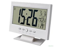 Perfeo Часы-будильник "Set", белый, (PF-S2618) время, температура, дата