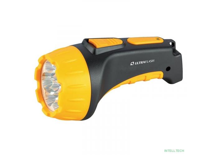 Ultraflash LED3807 (фонарь аккум 220В, черный/желтый, 7 LED, 2 режима, SLA, пластик, коробка)