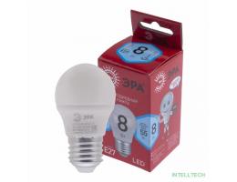 ЭРА Б0049645 Лампочка светодиодная RED LINE LED P45-8W-840-E27 R E27 / Е27 8Вт шар нейтральный белый свет