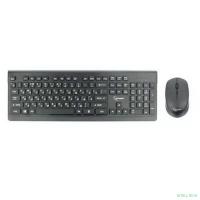 Клавиатура + мышь Gembird KBS-7200 {Беспроводной комплект, черный, 2.4ГГц/10м, 1600 DPI,  мини-приемник- USB, Chocolate дизайн}