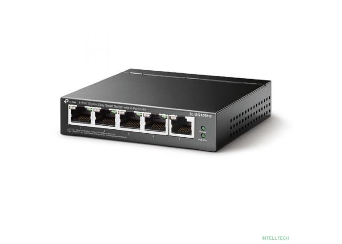 TP-Link TL-SG105PE Коммутатор Easy Smart с 5 гигабитными портами (4 порта PoE+)
