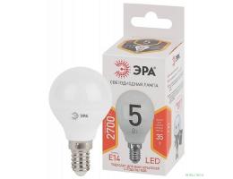 ЭРА Б0028485 Лампочка светодиодная STD LED P45-5W-827-E14 E14 / Е14 5Вт шар теплый белый свет