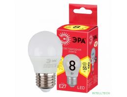 ЭРА Б0053028 Лампочка светодиодная RED LINE LED P45-8W-827-E27 R Е27 / E27 8 Вт шар теплый белый свет 