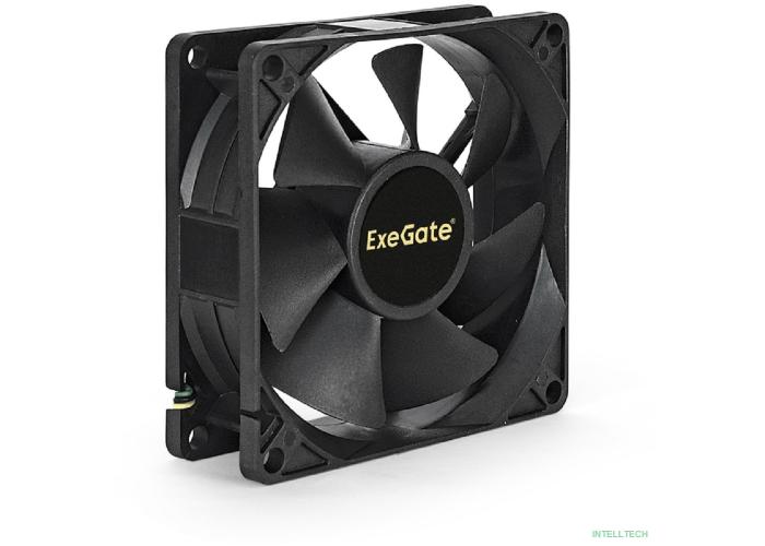 Exegate EX283377RUS Вентилятор ExeGate EX08025S3P, 80x80x25 мм, подшипник скольжения, 3pin, 1800RPM, 23dBA