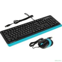Клавиатура + мышь A4Tech Fstyler F1010 клав:черный/синий мышь:черный/синий USB Multimedia [1147546]