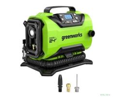 Greenworks ACG301 Компрессор автомобильный аккумуляторный, 24V / 12V (от сети автомобиля), без АКБ и ЗУ [3400807]