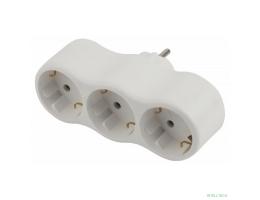 ЭРА Б0053479 Разветвитель электрический SPx-3e-W на 3 розетки с заземлением 16А белый