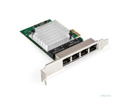 Exegate EX296211RUS Сетевой адаптер ExeGate EXE-564 (PCI-E x1 v2.0, 4xRJ45, UTP 10/100/1000Mbps, Realtek Chipset RTL8111H+ASM1184e)