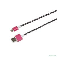 Rexant (18-4240) Кабель USB-A – micro USB, 2,4А, 1м, в черной тканевой оплетке, усиленный