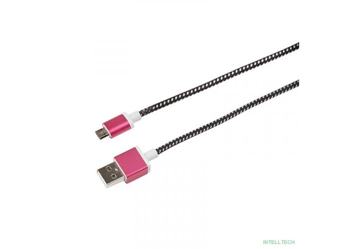 Rexant (18-4240) Кабель USB-A – micro USB, 2,4А, 1м, в черной тканевой оплетке, усиленный