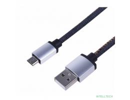 Rexant (18-4242) Кабель USB-A – micro USB, 2,4А, 1м, в джинсовой тканевой оплетке