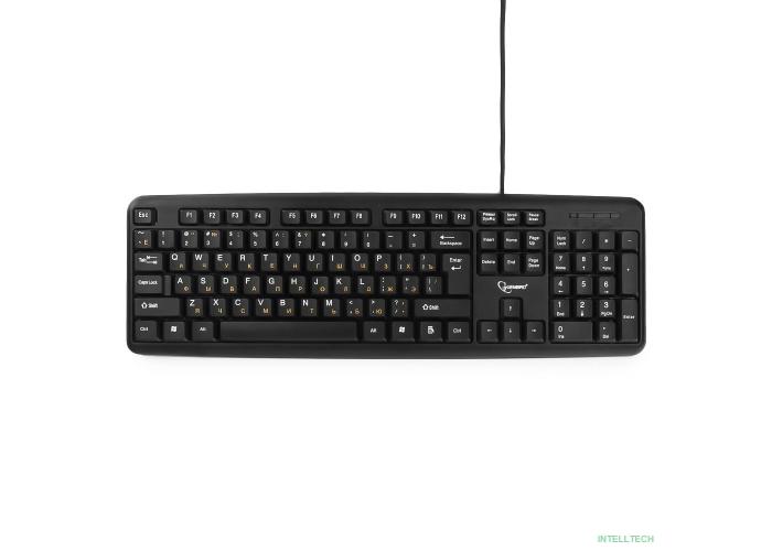 Повреждение упаковки Клавиатура Gembird KB-8320U-BL {черный,USB, 104 клавиши}