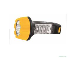 Ultraflash LED3818   (фонарь аккум 220В, черн /желт, 7+8 LED, 2 режима, SLA, пластик, коробка)