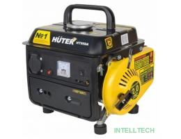 Huter HT950A 64/1/1 Электрогенератор {двухтактный, 650Вт, 220В/50Гц, 57Дб, принудительное охлаждение, бак 4,2л, расход бензина 534 г/кВтч, 365х308х376, 16 кг} 4606059015024