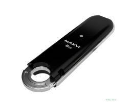 Maxvi USB Drive 8GB P2 black, монолит с колпачком, ABS пластик, USB 2.0