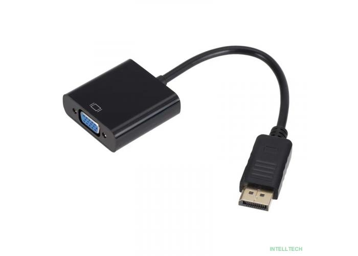 Bion Переходник с кабелем DisplayPort - VGA, 20M/15F, длинна кабеля  15 см, позолоченные контакты, черный [BXP-A-DPM-VGAF-015]