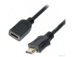 Кабель-удлинитель HDMI Cablexpert CC-HDMI4X-0.5M, 19M/19F, v2.0, позол.разъемы, экран, 0.5м, черный, пакет Кабель-удлинитель HDMI Cablexpert CC-HDMI4X-0.5M, 19M/19F, v2.0, позол.разъемы, экран, 0.5м, черный, пакет