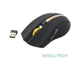 Oklick 495MW черный/золотистый Мышь оптическая (1600dpi) беспроводная USB (6but) [998168]