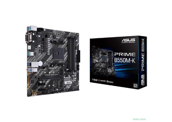 ASUS PRIME B550M-K (Socket AM4, mATX, 4xDDR4(128GB), VGA/DVI-D/HDMI 2.1, 1xPCIe 4.0x16/2xPCIe 3.0, 1xLAN, 4xSATA 6Gb/s, 2xM.2, 6xUSB 3.2, 1xPS/2)