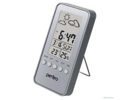 Perfeo Часы-метеостанция "Window", серебряный, (PF-S002A) время, температура, влажность, дата