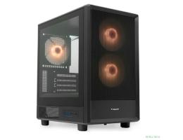 Case HSPD M310, Mesh Mini-tower, Black, TG, 0.4 SPCC, 3x120mm ARGB (Orbis F1) mATX, mITX 180/280/160mm 1x2.5", 1x3.5", 4xPCI 2xUSB-A 3.0 452x277x418mm