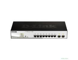 D-Link DGS-1210-10P/F3A Настраиваемый L2 коммутатор с 8 портами 10/100/1000Base-T и 2 портами 1000Base-X SFP (8 портов PoE 802.3af/at, PoE-бюджет 65 Вт)  