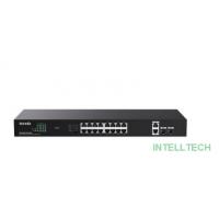 TENDA TEG1120P-16-250W Коммутатор неуправляемый PoE, 18 портов, 18x1 Гбит/с, PoE 16х30 Вт (до 250Вт),  SFP 2x1 Гбит/с, установка в стойку