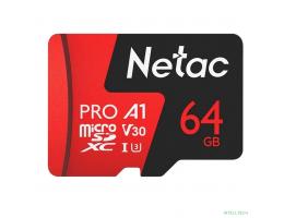 Micro SecureDigital 64GB Netac MicroSD P500 Extreme Pro, Retail version card only [NT02P500PRO-064G-S]