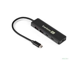 Exegate EX298169RUS USB-Хаб (концентратор) 4-в-1 ExeGate DUB-2C2P/10G (кабель-адаптер USB 3.2 Gen2 Type C --> 2xUSB3.2 Gen2 Type-A (10G)/2xUSB3.2 Gen2 Type-C (10G), SuperSpeed+ USB 10Gbps, Plug&Play, 