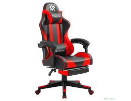 Игровое кресло Rock Черный/Красный,подставка, PU DEFENDER