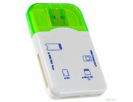 Perfeo Card Reader SD/MMC+Micro SD+MS+M2, (PF-VI-R010 Green) зеленый (PF_4258)