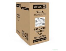 Exegate EX281810RUS Кабель ExeGate FUTP4-C6-CU-S23-IN-PVC-GY-305 FTP 4 пары кат.6 медь, 23AWG, экран, бухта 305м, серый, PVC