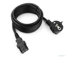 Кабель питания Cablexpert Schuko-C13, VDE, 3х0.75мм2, 10А, с заземлением, 1м, черный, пакет (PC-186-VDE-1M)