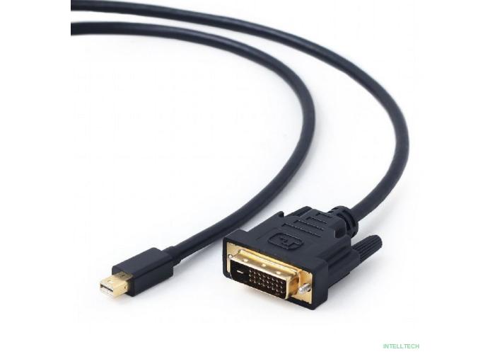 Cablexpert Кабель mDP-DVI, 20M/25M, 1.8м, черный, позол.разъемы, пакет (CC-mDPM-DVIM-6)