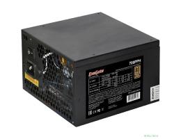 Exegate EX282154RUS Блок питания 700W ExeGate 80 PLUS® Bronze 700PPH (ATX, APFC, КПД 89% (80 PLUS Bronze), 12cm fan, 24pin, (4+4)pin, PCIe, 5xSATA, 3xIDE, black, Color Box)