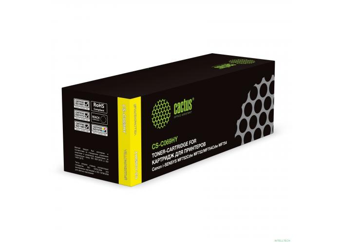 Картридж лазерный Cactus CS-C069HY 069H желтый (5500стр.) для Canon i-Sensys MF752Cdw MF752/MF754Cdw MF754