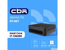 CBR MiniPC-DT007 (Intel i7 13620H /32Gb  DDR4/1 Tb SSD PCIe / W11Pro/ 2*USB3.2 Gen2 10Gbps + 2*USB3.2 Gen1 5Gbps +1*Type-C2.0, 3.5mm Combo Jack, RJ-45,VESA 100*100 )