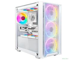 Ginzzu CL640 mATX FAN 4*12FRGB  передняя панель Сетка Белый